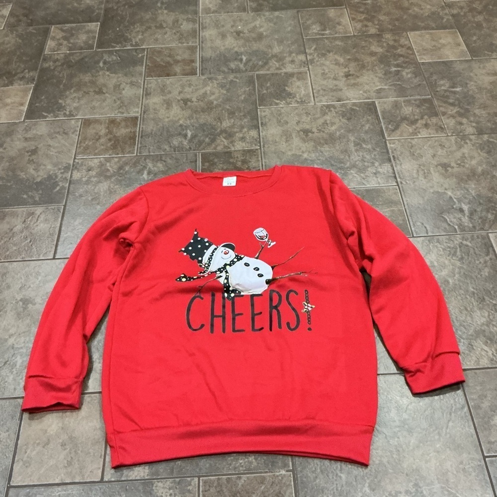 🥵 Red Snowman Crew Neck Sweater